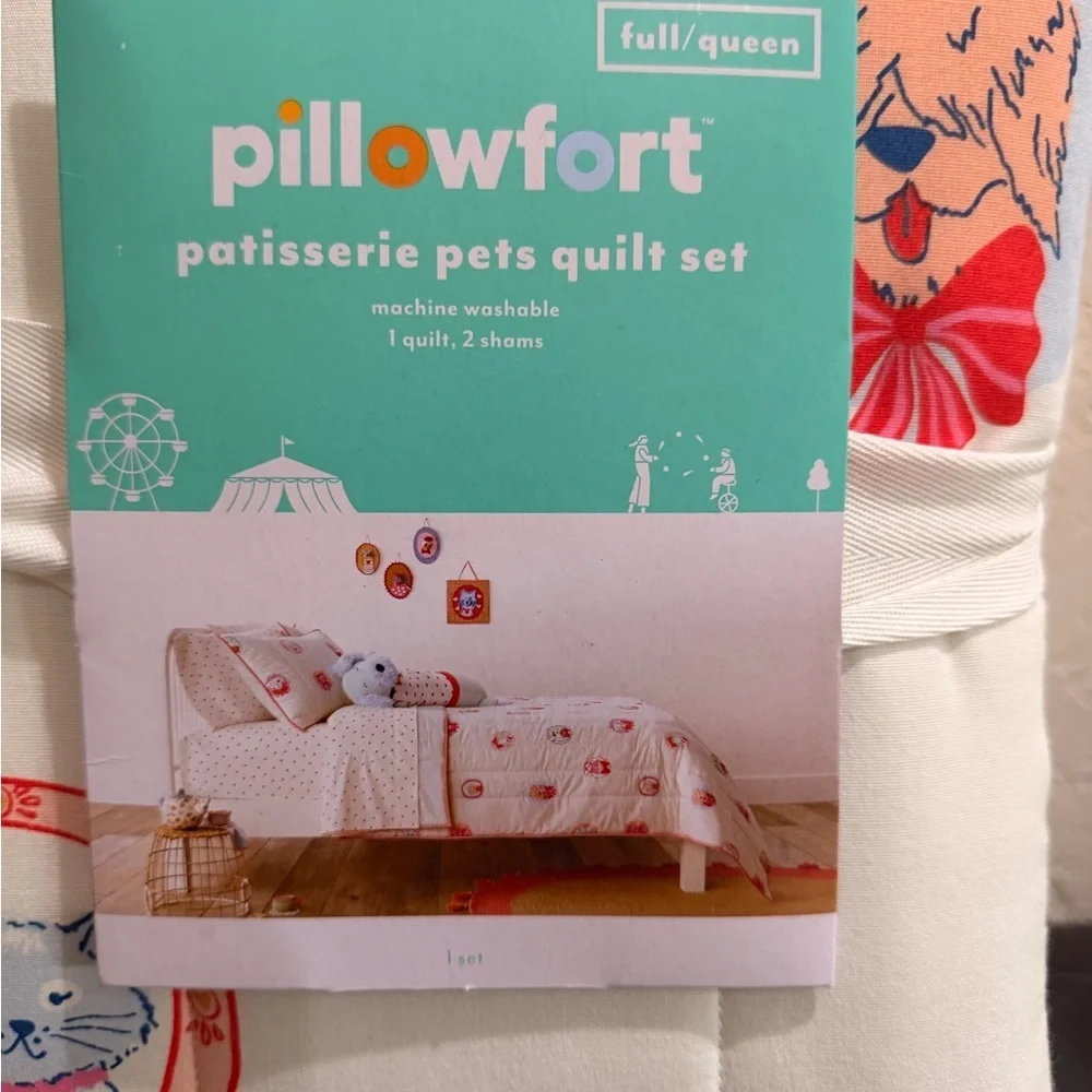 Patisserie Pet Shoppe Kids' Quilt Set - full/queen new